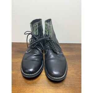 Penguin Original Men's Jerry Jeff Black Distressed Leather Boots Size 9 Green